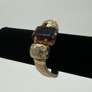 Vintage 1940s Brookraft Faux Garnet Bracelet